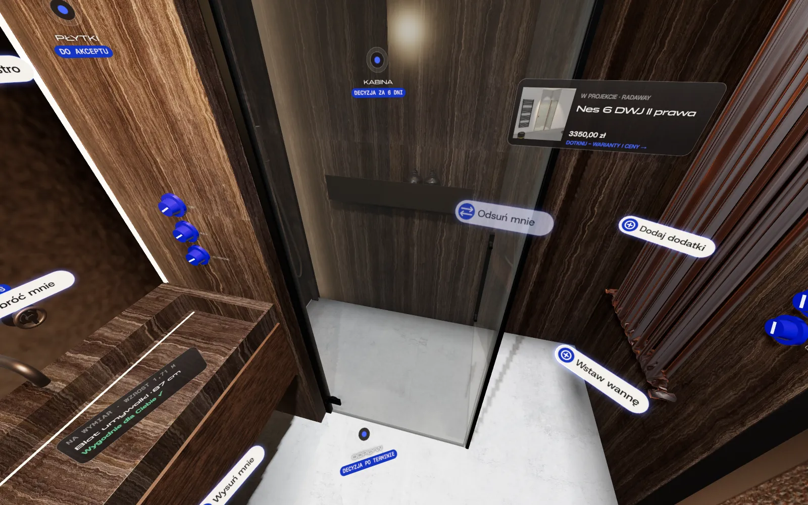 Łazienka Project 027 w Cohaos Immersive: kabina prysznicowa z projektu