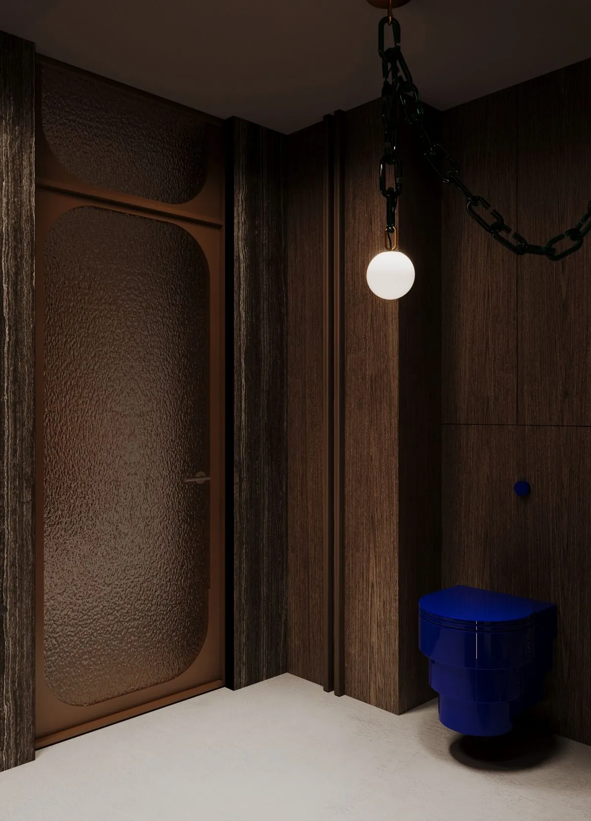 Łazienka Project 027 z kobaltowym WC, którą pokazujemy na stoisku
